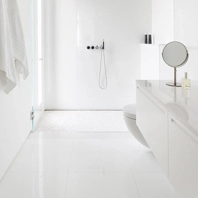 Tejas de suelo de porcelana de alto brillo de color blanco puro de 800x800 mm para baños y paredes interiores
