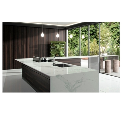 Placas de mesa de piedra sinterizada blanca en estilo de diseño moderno para el vestíbulo del hotel Villa