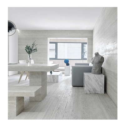 600x1200 azulejos de suelo de porcelana 3D azulejos brillantes de travertino para sala de estar contemporánea