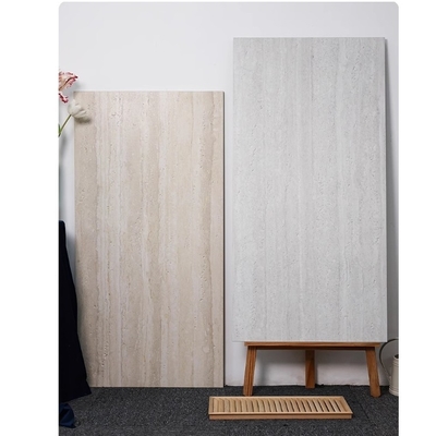 Tejas de cerámica glaseada de travertino turco y tablas de suelo de piedra de color beige natural