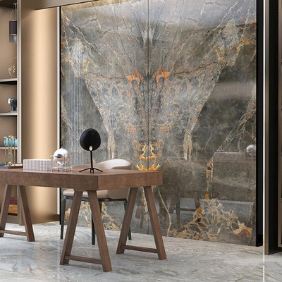1200x2400mm Baño de mármol marrón azulejos de losa grandes pulidos azulejos de suelo de porcelana de gran formato