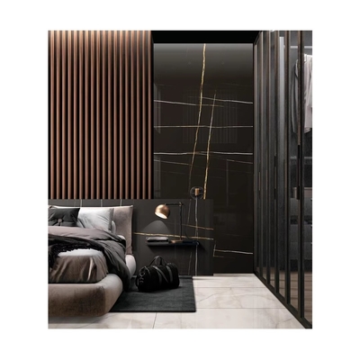 Venas de oro azulejos de mármol negro 10x60cm Matt Negro falda de porcelana pulida azulejos de alfombra