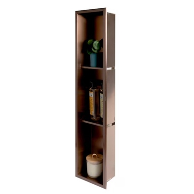 Tejas de la pared del baño Insert Metallco Nicho de ducha en color de cobre satinado con luz LED