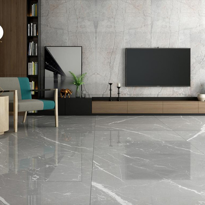 Tejas vitrificadas de color gris mármol de baño tejas de suelo de cerámica 1200x2400 gran formato