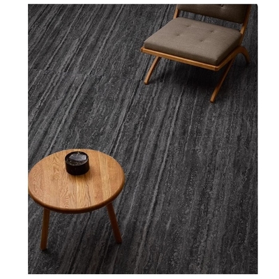 Travertino negro 600 x 1200 azulejos de suelo de mármol de porcelana para espacios interiores y exteriores