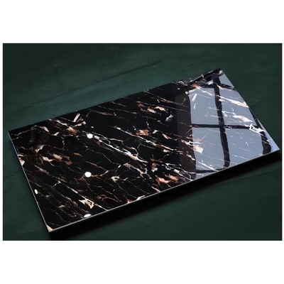 Negro Alto Brillo Oro Mármol Brillante Decorativo Pisos de Tejas 12x6 Vitrificados Perfecto