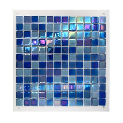Piscina mosaico de vidrio azulejos en diseño de onda azul del mar para material de construcción de hoteles