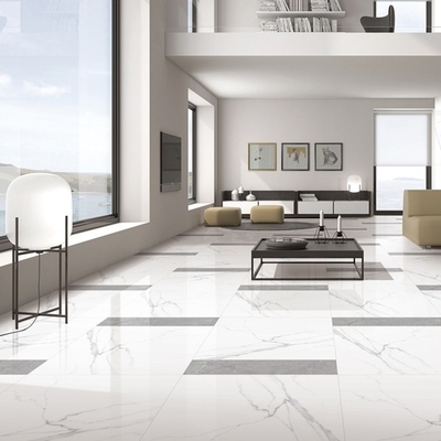 Piso esencial 600x600 Marmol blanco italiano aspecto glaseado porcelana azulejos vitrificados