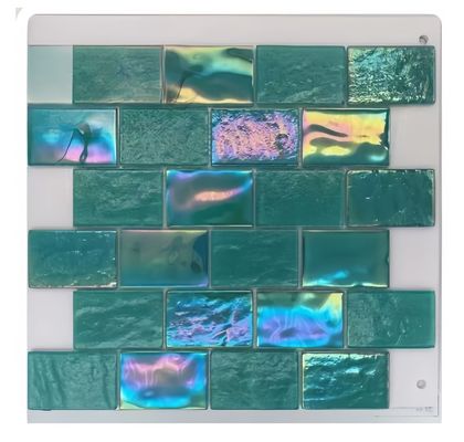Piscinas de mosaico de cerámica de 300 mm para Villa Sauna estilo de diseño moderno de cristal azul