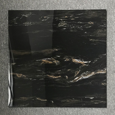 Resistente a los ácidos 12x12 Black Marble Look azulejos vitrificados con venas blancas