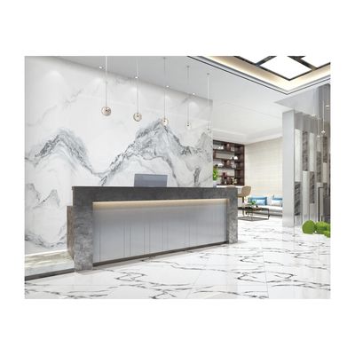 Decoración de la pared interior de la sala de estar azulejos de porcelana pulida en mármol