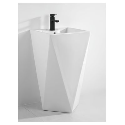 Forma de diamante pleno pedestal Baño Lavadora de manos Gran altura del pedestal Lavadora