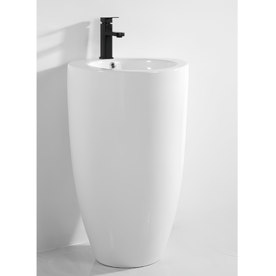 Unico de una pieza de cerámica Sanitaria Pedestal Cuenca redonda con ventajas de limpieza
