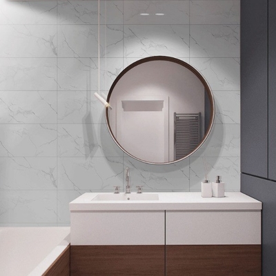 600x600mm Nano porcelana blanca azulejos de pared de cocina azulejos de cerámica con borde artístico