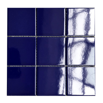 Tejas de mosaico cerámico azul pulido para piscina antiderrapante y de venta asequible