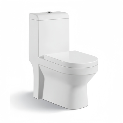 Conjunto de inodoros y cuencos de cerámica tradicionales con tapa de asiento de inodoro lenta