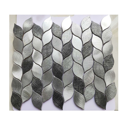 Tejas de mosaico de metal de forma de hoja para decoración de paredes interiores