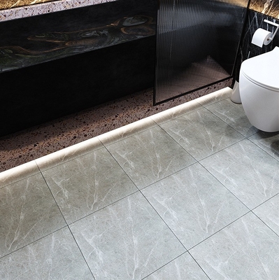 Imitación de piedra blanca texturas de porcelana azulejos de piso de baño 300x300 para espacio de ducha