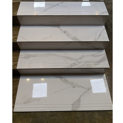 600*1200 Villa de piso de mármol blanco de la escalera con cerámica antiderrapante