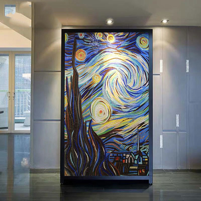 Decoración de paredes Grises Van Gogh Cielo estrellado Hielo jade Cristal mosaico corte de pintura rompecabezas