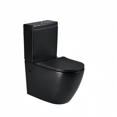 Baño montado en el piso Mat Negro Monobloque Baño de lujo de dos piezas 680x370x830mm