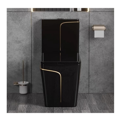 Estilo de diseño tradicional Set de inodoros de lujo negro con esmalte ambiental limpiador