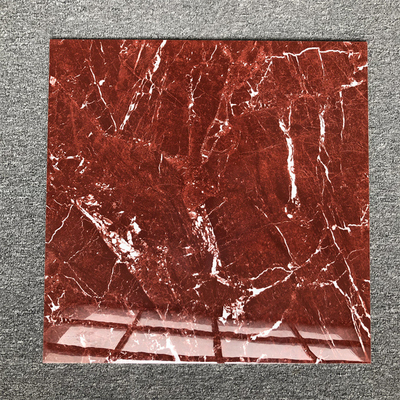 Super rojo brillante 600x600mm azulejos de suelo 24x24 Estrella roja pulida azulejos de cerámica de cuarzo