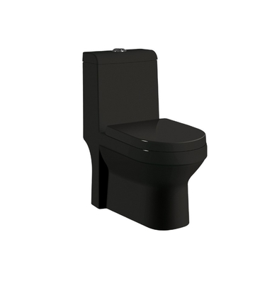 Cuenco de baño redondo Forma 730x425x810mm Glase brillante y negro mate Toilet de una pieza