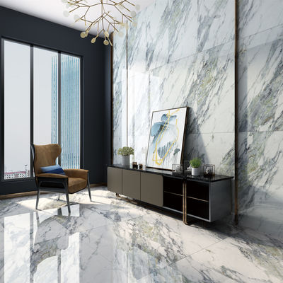 Moderno vidriado de mármol super blanco 600x1200 porcelana interior de azulejos para el salón