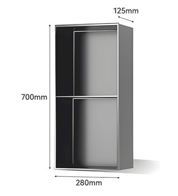 Nicho de la pared de metal negro para ducha 600x280x120mm estilo de diseño moderno